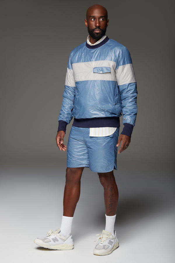 Crinkle Nylon Pullover Crewneck (Muave)