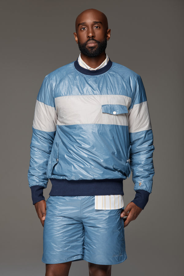 Crinkle Nylon Pullover Crewneck (Muave)