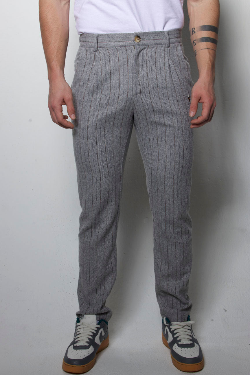 Buy Louis Philippe Grey Slim Fit Striped Trousers for Mens Online @ Tata  CLiQ