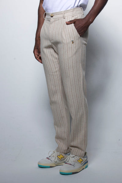 Stripe Linen Pant (Light Tan)