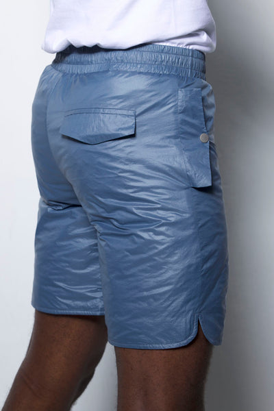 Crinkle Nylon Crew Shorts (Slate Blue)