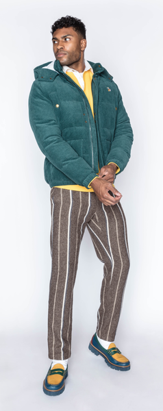 Heritage Green Corduroy Puffer Coat