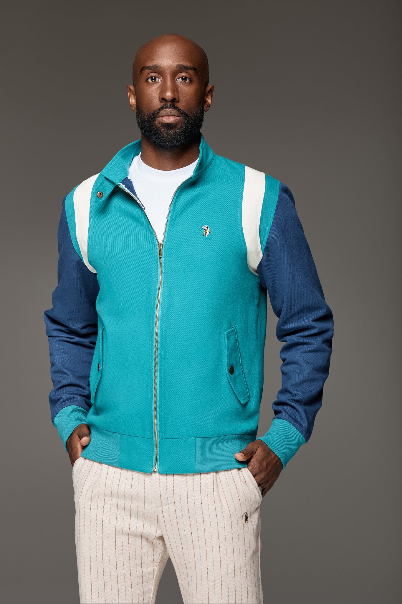 Spring Twill Club Jacket (Green/Navy) -lightweight
