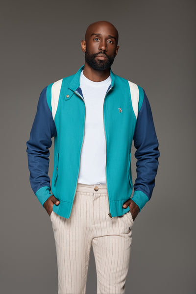 Spring Twill Club Jacket (Green/Navy) -lightweight
