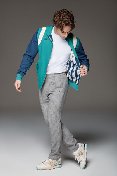 Spring Twill Club Jacket (Green/Navy) -lightweight