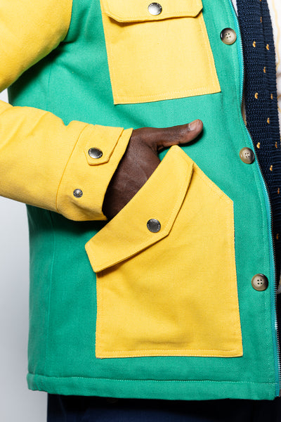 Twill Sailors’ Jacket (Green/Yellow) -lightweight