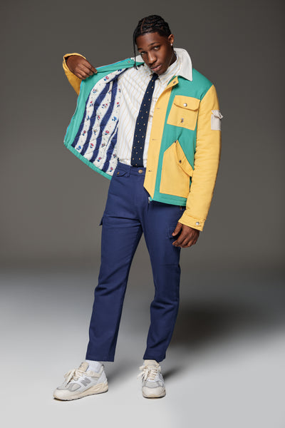 Twill Sailors’ Jacket (Green/Yellow) -lightweight