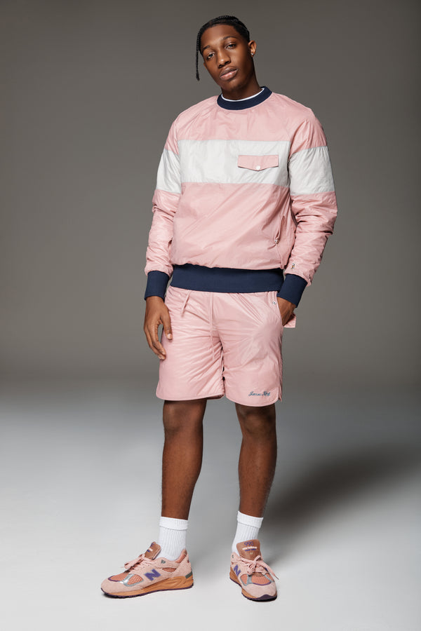Crinkle Nylon Pullover Crewneck (Muave)
