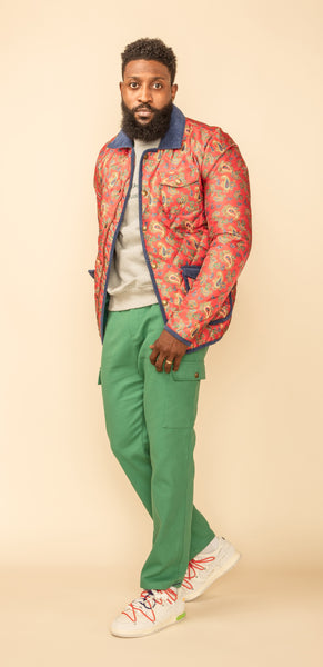 The Marley Quilted Jacket -Soft Red