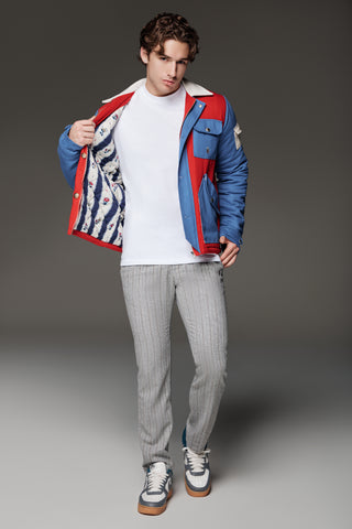 Twill Sailors’ Jacket (Red/Blue) -lightweight