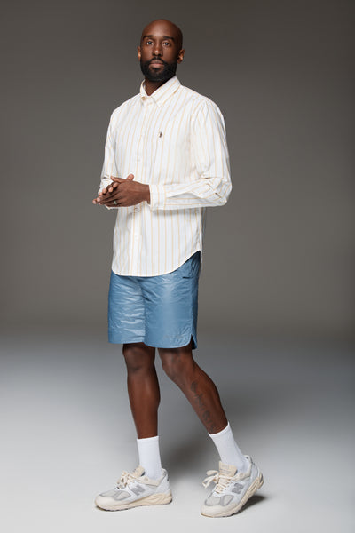 Crinkle Nylon Crew Shorts (Slate Blue)