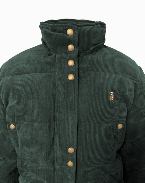 Heritage Green Corduroy Puffer Coat
